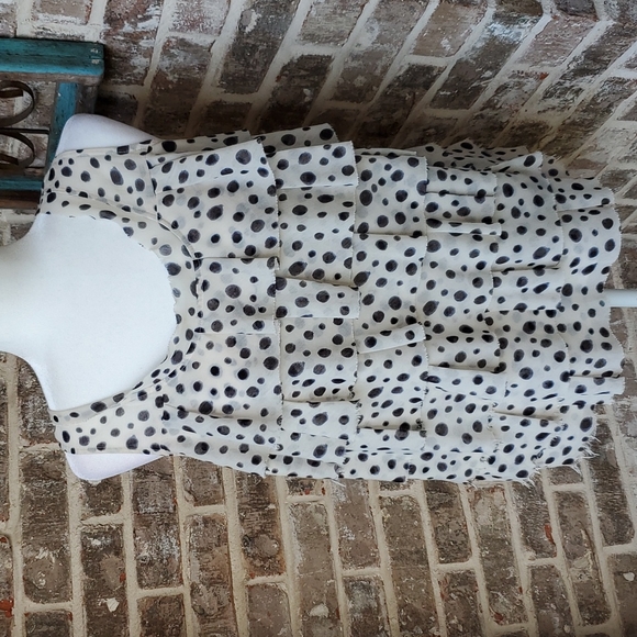 LOFT Tops - Loft Polka Dot Layered Tier Lightweight Blouse